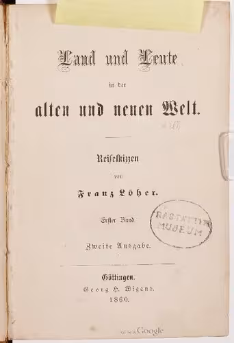 خرید و دانلود نسخه کامل کتاب Land und Leute in der alten und neuen Welt. Reiseskizzen