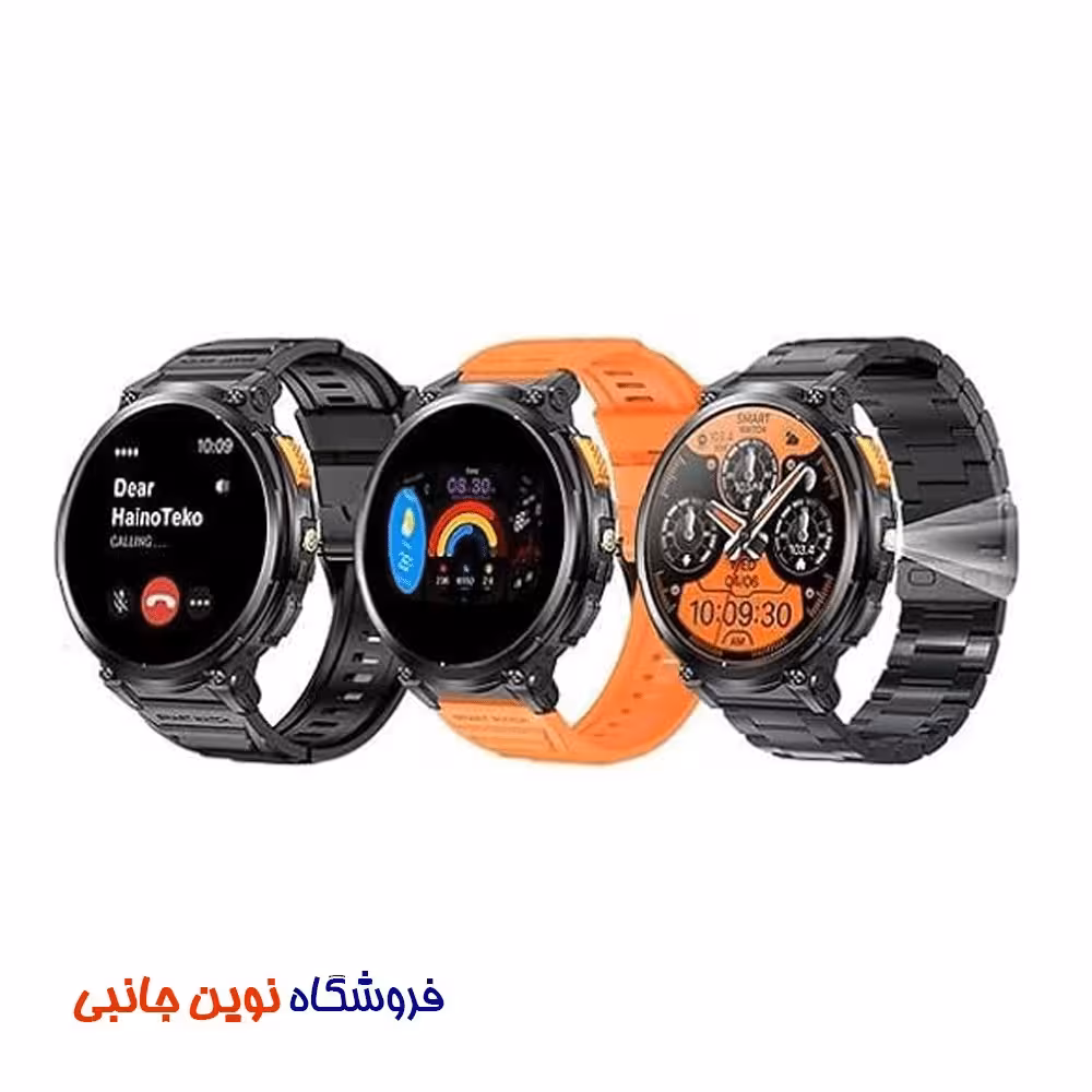 ساعت هوشمند هاینوتکو مدل RW-57 Max صفحه آمولد ا Haino Teko RW-57 Max Round smart watch with 3 pair (تک / عمده )