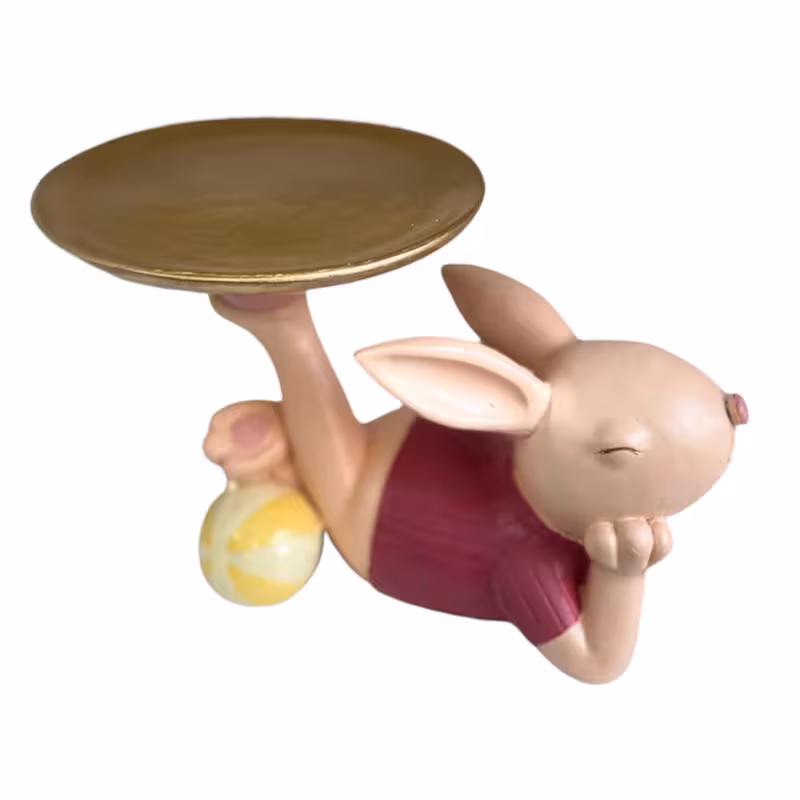 مجسمه خرگوش میزبان سينی دار