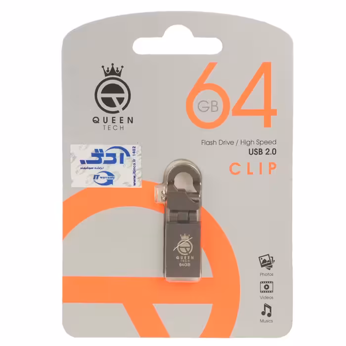 فلش مموری Queen Clip USB2.0 Flash Memory-64GB مشکی
