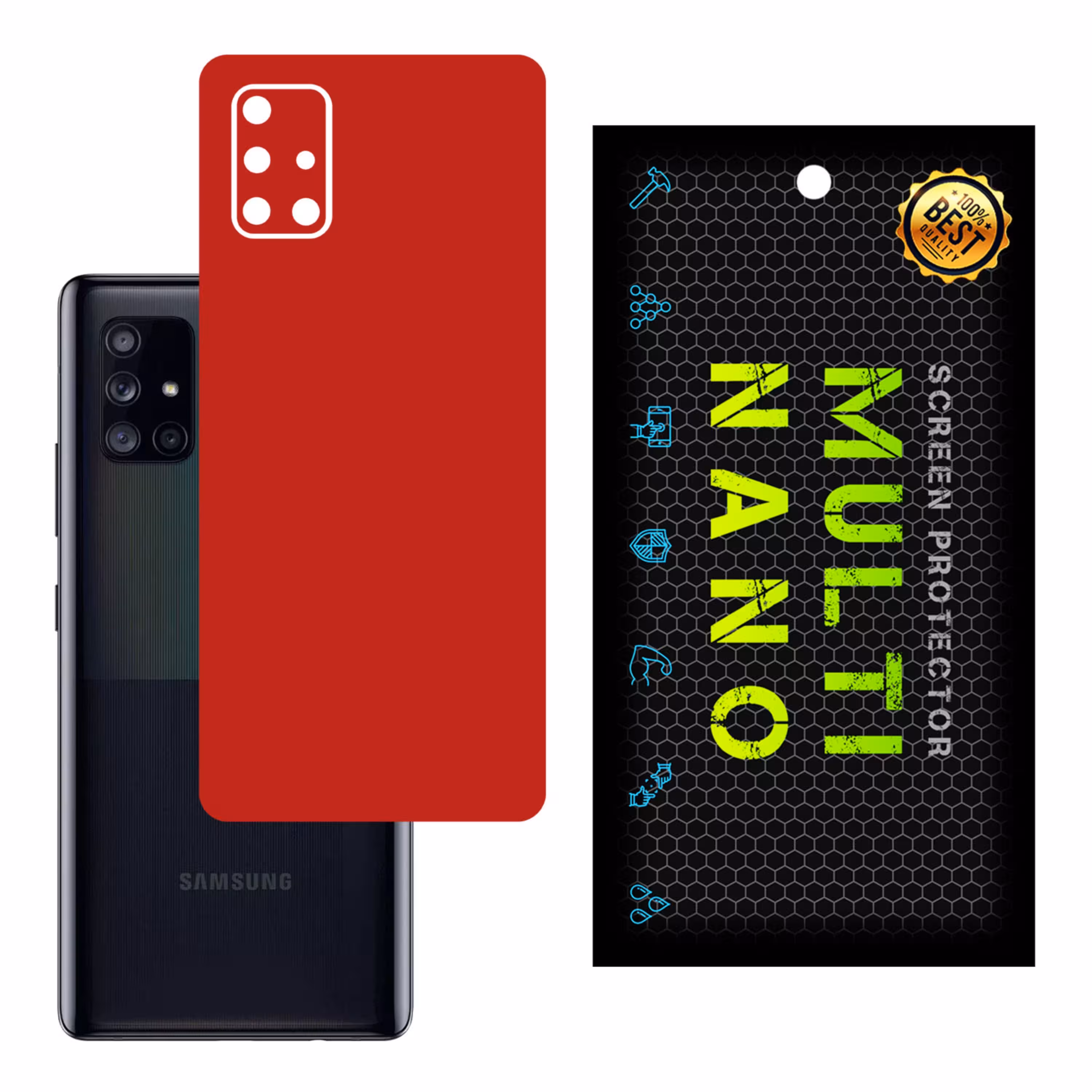 برچسب پوششی MultiNano مدل X-F1M-Red برای پشت موبایل  سامسونگ A71 5G