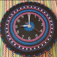 ساعت چوبی نقطه کوبی 