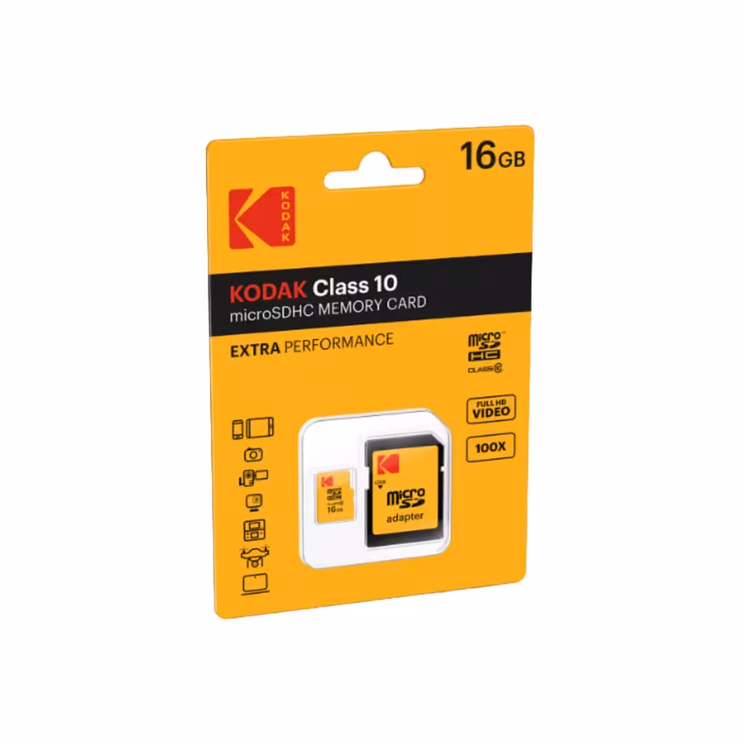 کارت حافظه‌ microSDHC کداک با آداپتور SD ظرفیت 16 گیگابایت