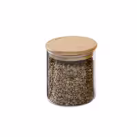 بانکه شیشه ای درب چوبی گرد 10 سانت یونیک کد UN-1750