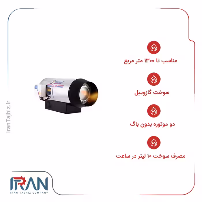 جت هیتر دوموتوره گازی نیرو تهویه البرز مدل 2G-100