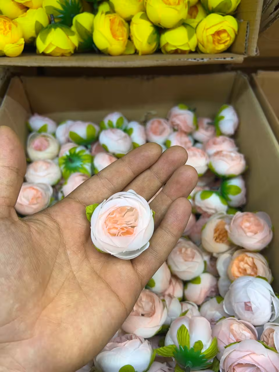 سرگل پیونی سایز کوچک رنگ گلبهی کمرنگ 10عددی