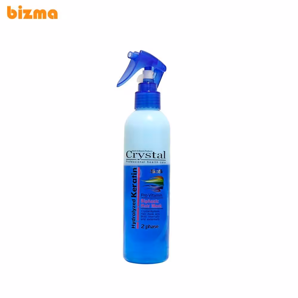 ماسک مو دو فاز آبی کریستال مدل Hydrolyzed Keratin حجم 250 میلی لیتر