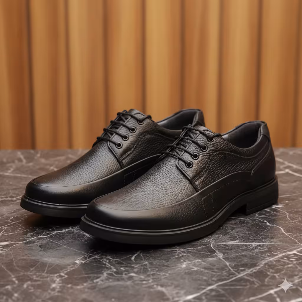 کفش روزمره مردانه چرم طبیعی کد SP039BK رنگی مشکی