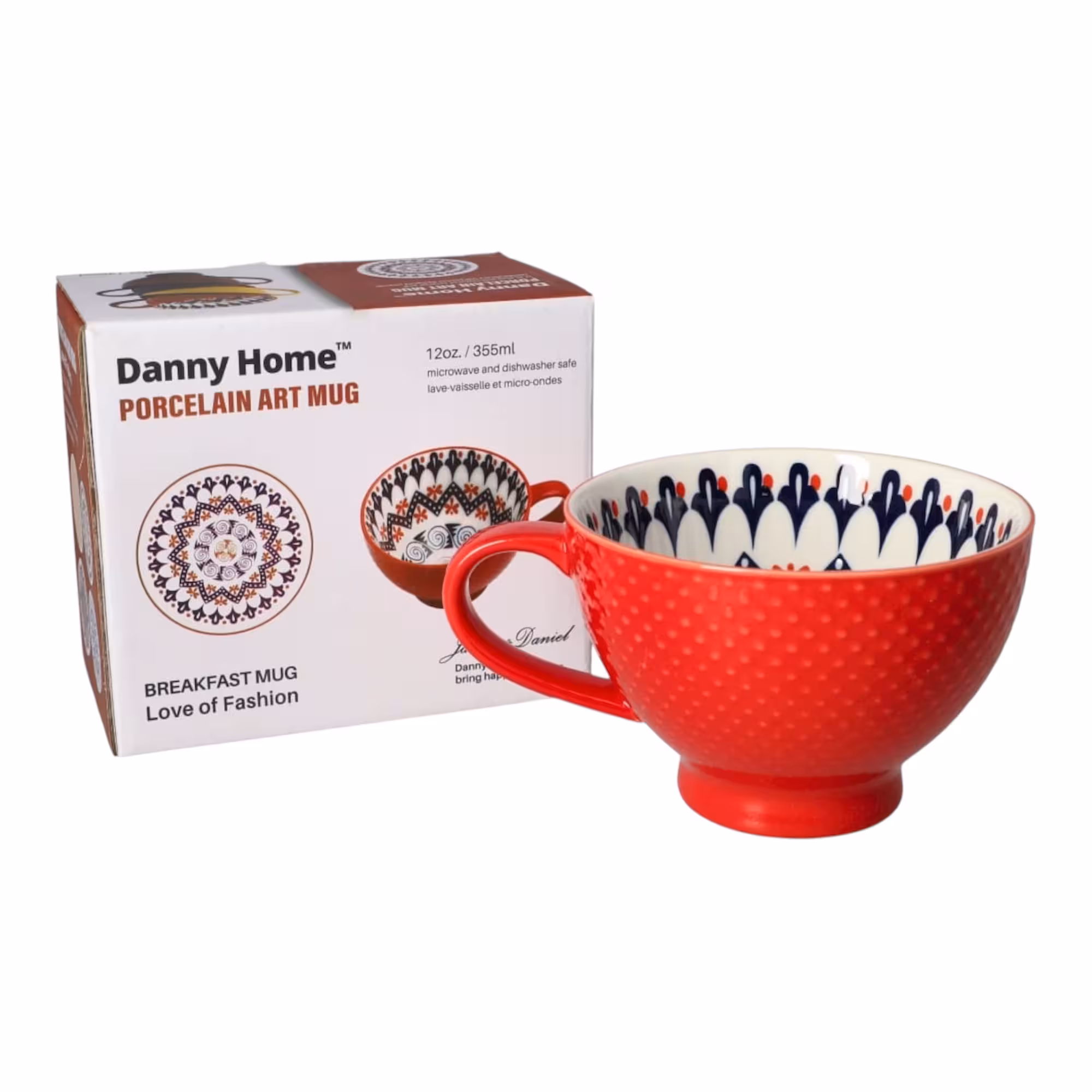 فنجان لته‌خوری دنی‌هوم (Danny Home) طرح قرمز باماهاس