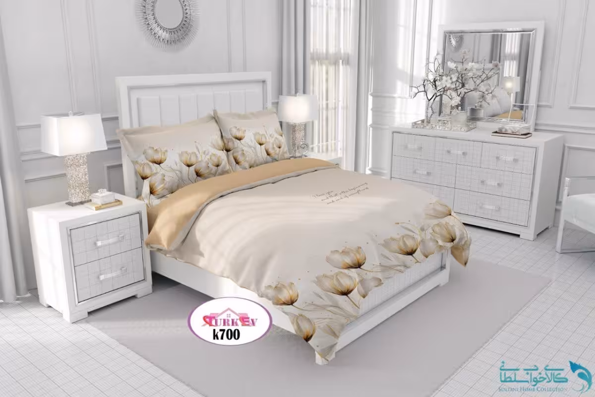 روتختی طرح گل لاله دونفره برند Turkev کد K700
