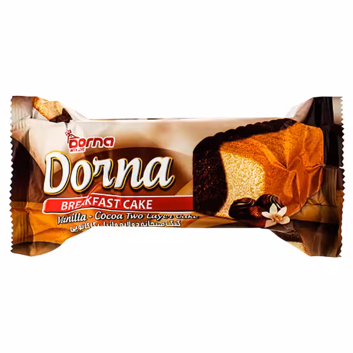 کیک صبحانه دولایه وانیلی کاکائویی درنا – 120 گرم
