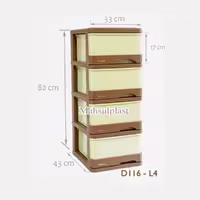 فایل کشویی دل آسا مدل D116-L4 رنگ قهوه ای