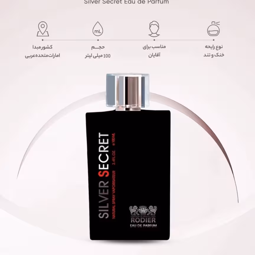 ادو پرفیوم مردانه رودیر مدل Silver Secret حجم 100 میلی لیتر