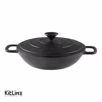 تابه وک چدنی سایز 28 درب دار نالینو (Nalino)