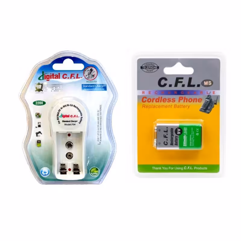 شارژر باتری سیافال مدل 704 به همراه باتری کتابی قابل شارژ 250mAh