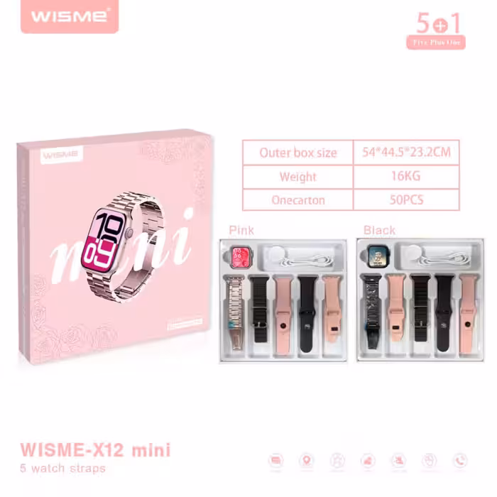 ساعت هوشمند طرح اپل واچ مدل WISME-X12 Mini (فروش عمده و تک)