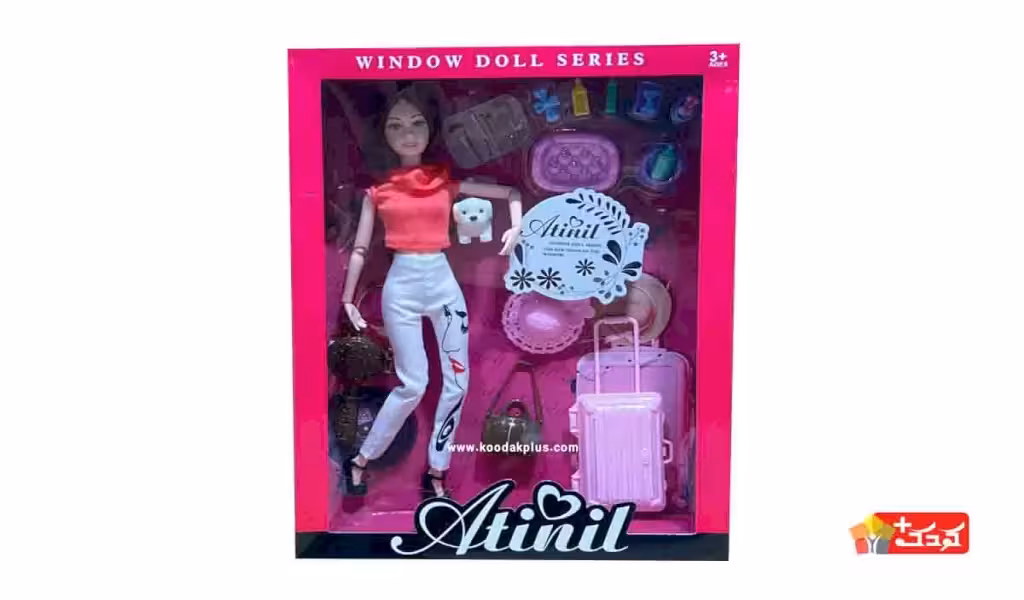 عروسک باربی به همراه وسایل آرایش و سفر مدل 3-WX157