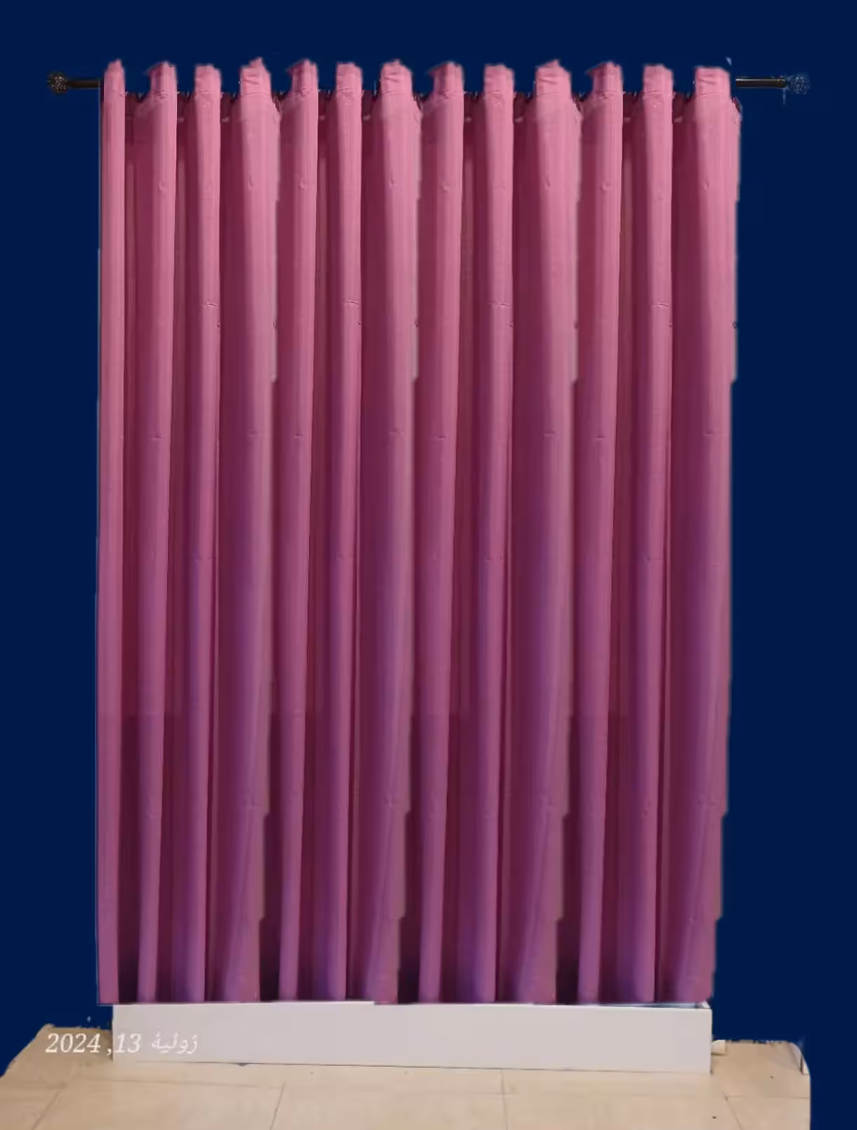پرده پانچی حریر ارغوانی (عرض 2 تا 2.5 متر)