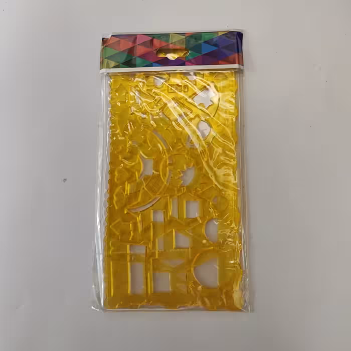 خط کش و شابلون طرح دار دو قلو ژله‌‌ای - زرد