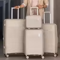 چمدان وارداتی نشکن پاور مدل POWER - PWR40340 SERIES مجموعه 4 عددی (کاور چمدان - کاور کت - کاور کفش- کیف آرایشی)