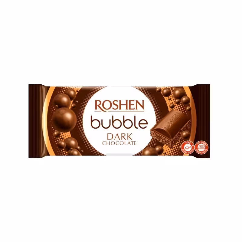 شکلات تلخ حبابدار روشن Roshen Bubble وزن 80 گرم