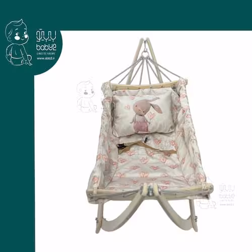 گهواره (ننویی) سنتی چوبی خرگوش قلب