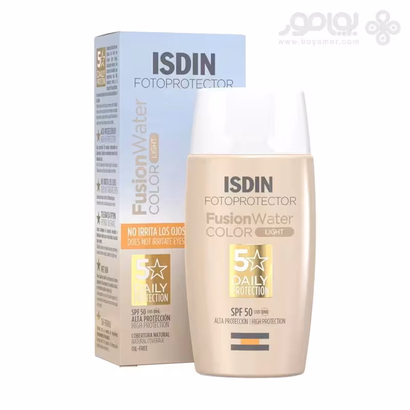 ضد آفتاب فیوژن واتر ایزدین رنگ روشن ISDIN LIGHT COLOR SPF 50