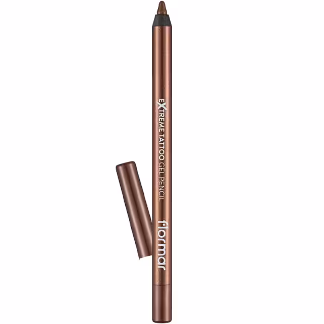 مداد چشم ژله ای ضد آب فلورمار Flormar مدل Extreme tattoo Gel Pencil شماره 01 رنگ Glitzy Brown