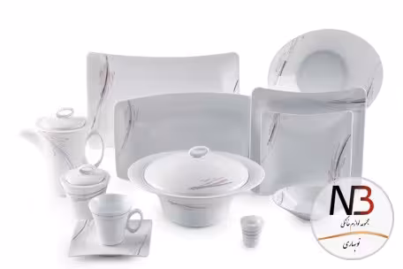 سرویس چینی 97 پارچه زرین مدل آلبا پلاتینی