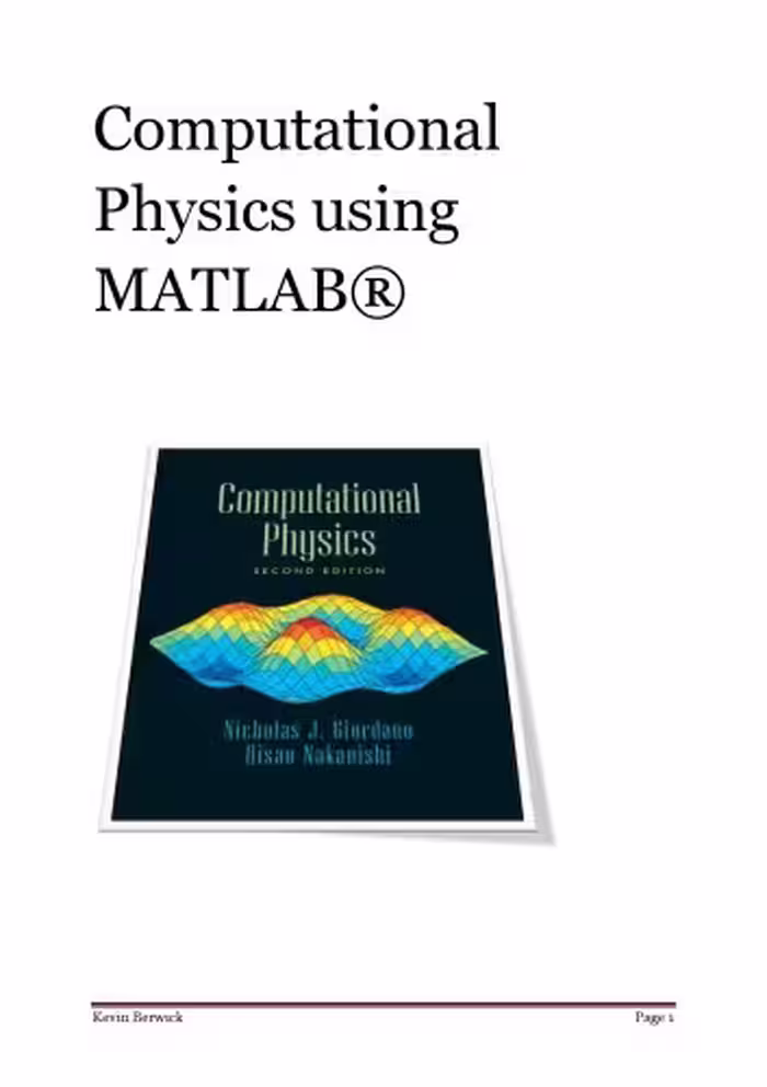 خرید و دانلود نسخه کامل کتاب Computational Physics using MATLAB ®