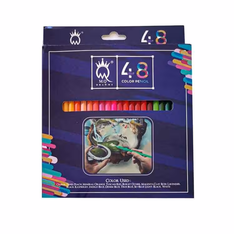 مداد رنگی 48رنگ جعبه مقوایی ام کیو