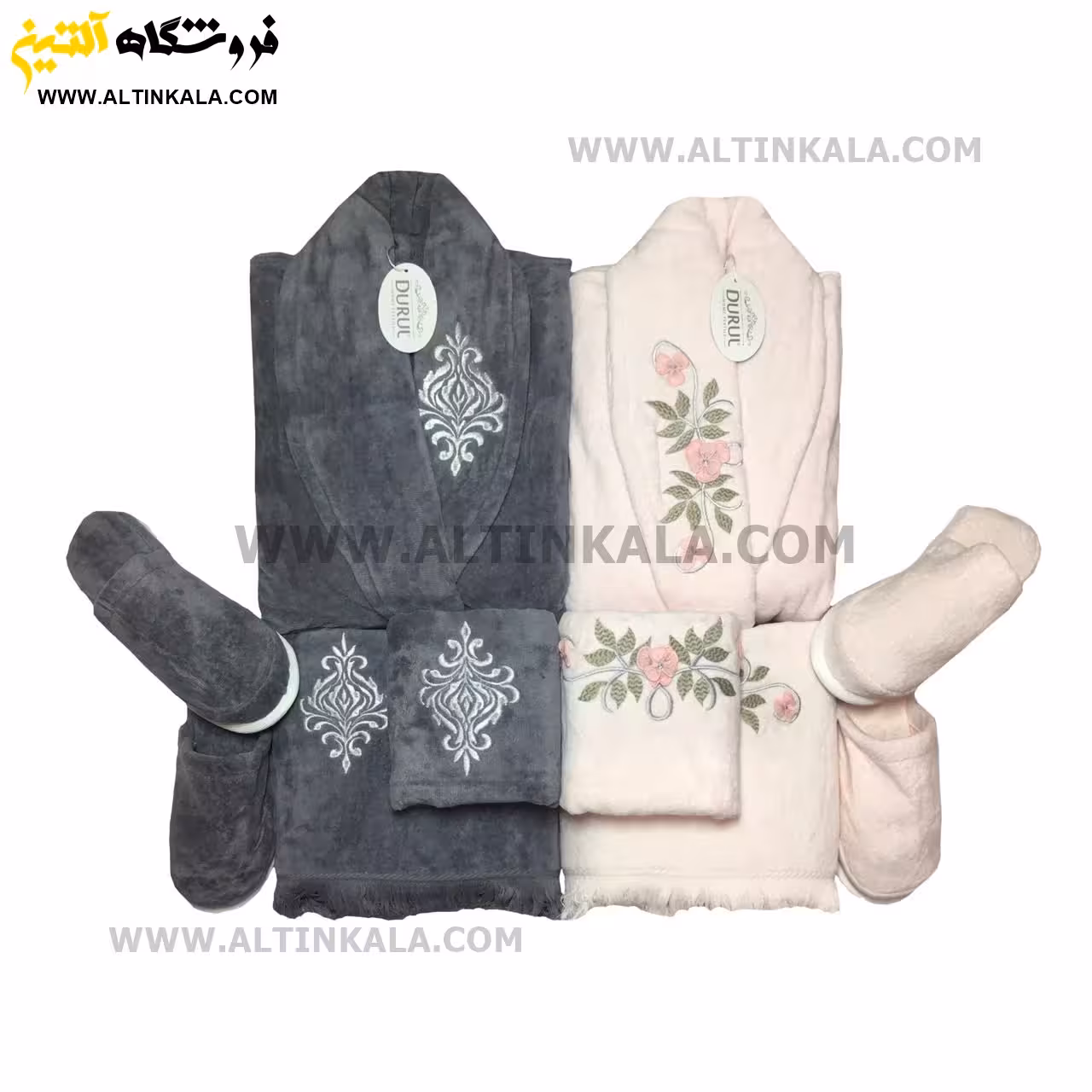 سرویس حوله عروس و داماد 10تکه گلدوزی DURUL