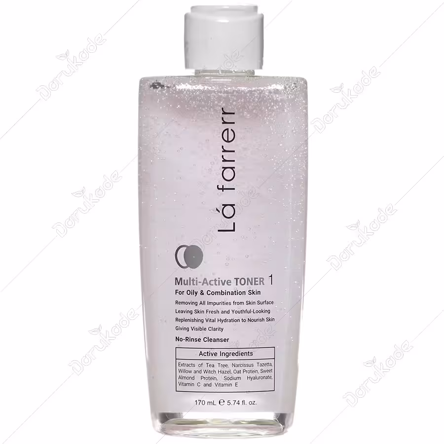تونر مولتی اکتیو پوست چرب و مختلط لافارر 170 میلی لیتر La Farrerr Multi Active Toner For Oily And Combination Skin 170 ml