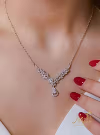 نیم ست گردنبند و گوشواره نقره عیار 925 کد N_4425