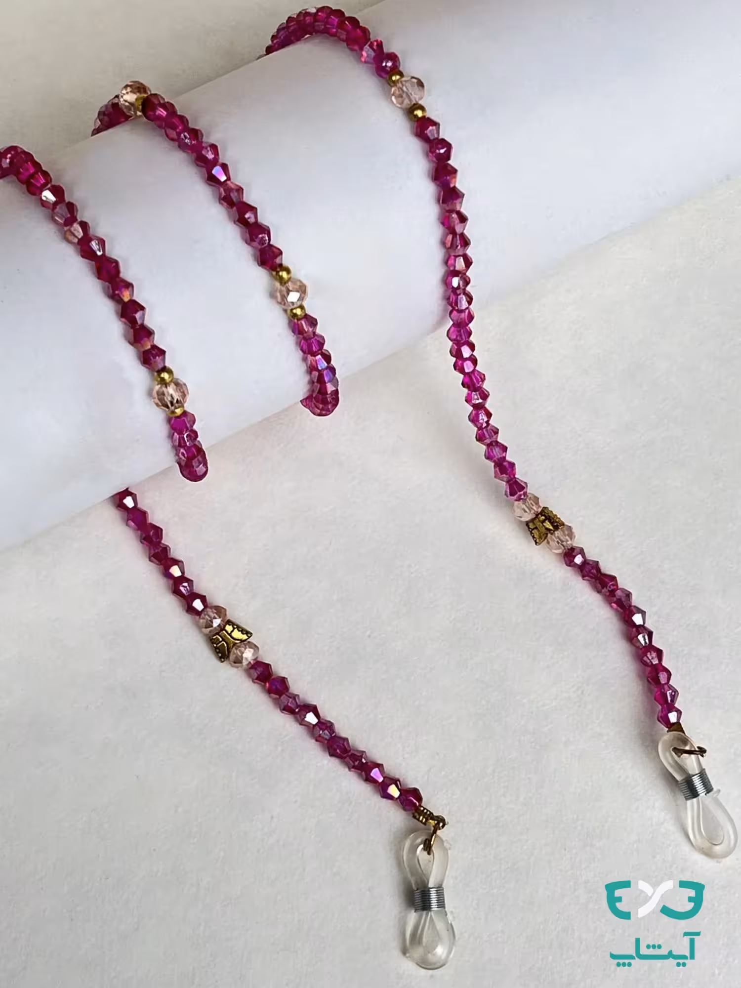 بند عینک مهره ای صورتی پروانه ای