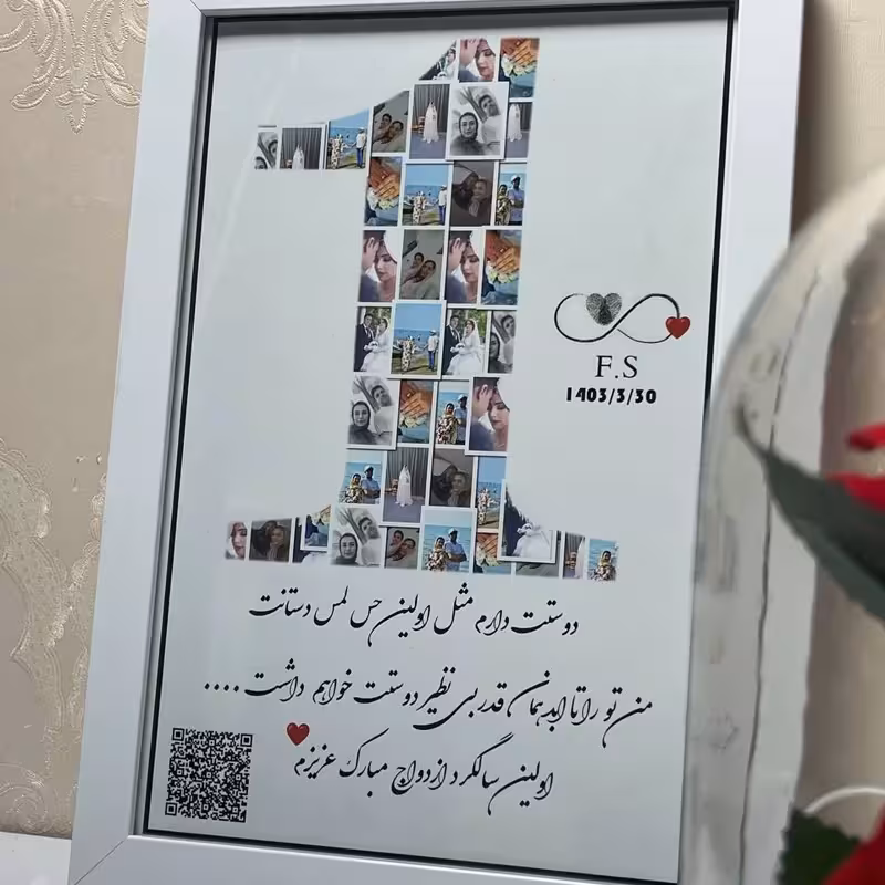 قاب موزیکال مدل کلاژ اعداد قابل سفارش در ابعاد مختلف