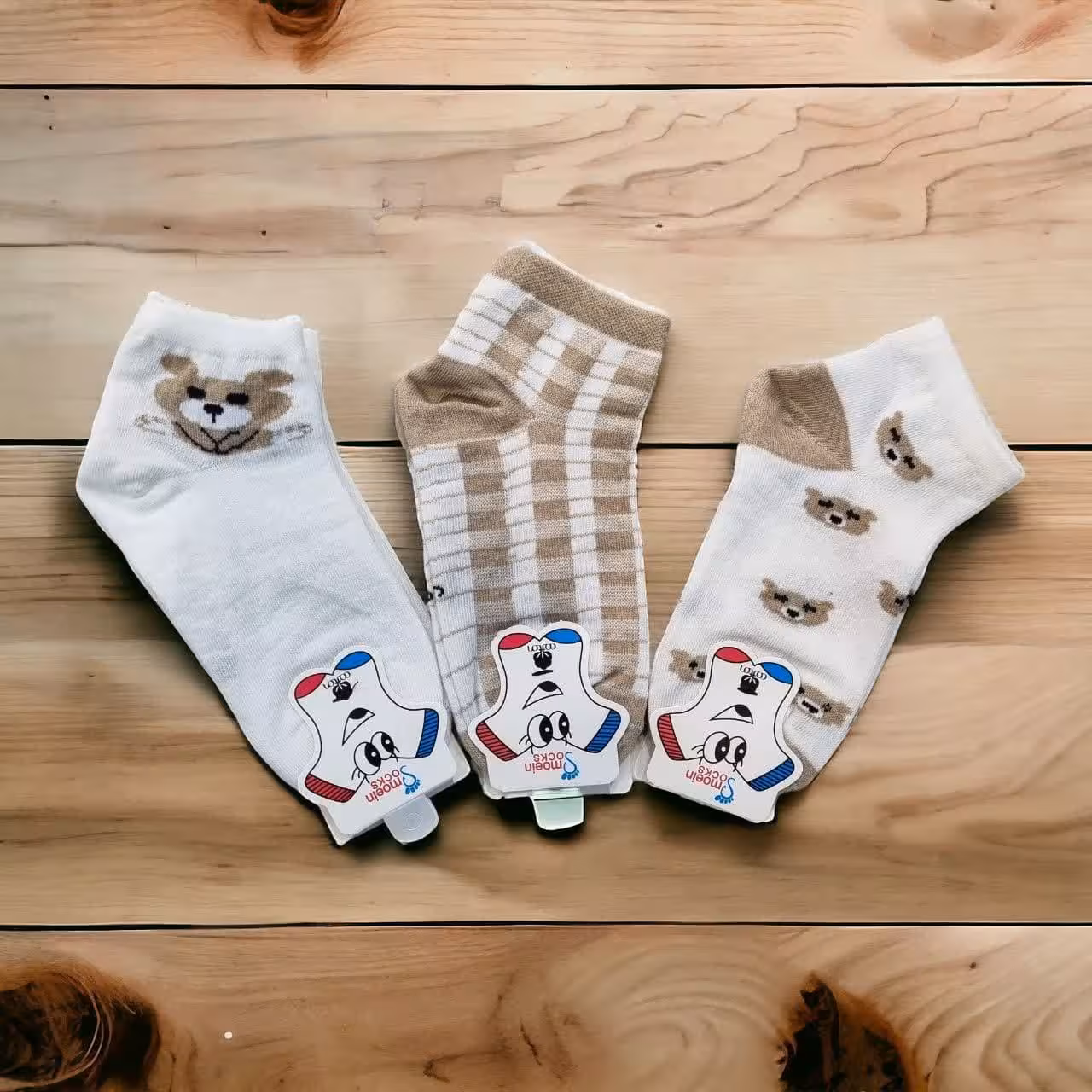 جوراب نیم ساق بچگانه تدی چهارخانه