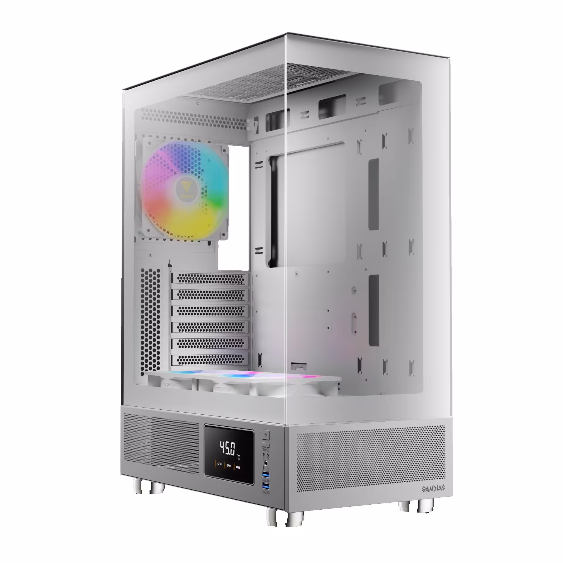 کیس گیم دیاس GAMDIAS ATLAS E1 WHITE GAMING CASE