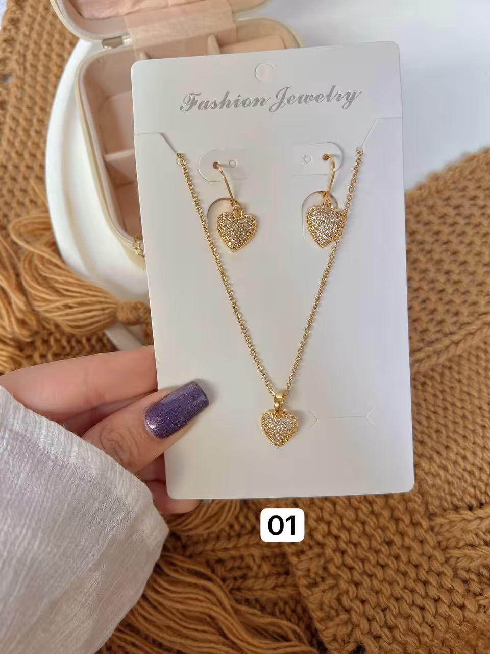 نیمست طرح طلا691 نیم ست طرح طلا/گردنبند گوشواره/ضدحساسیت