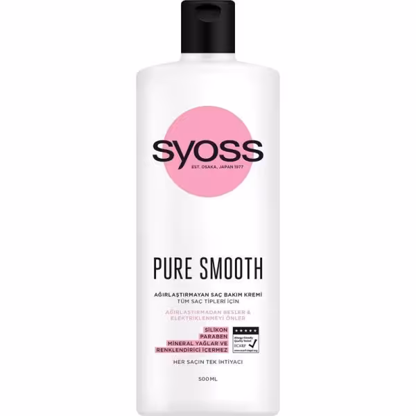 نرم کننده مو syoss حجم 500 میل pure smooth تقویت کننده مو
