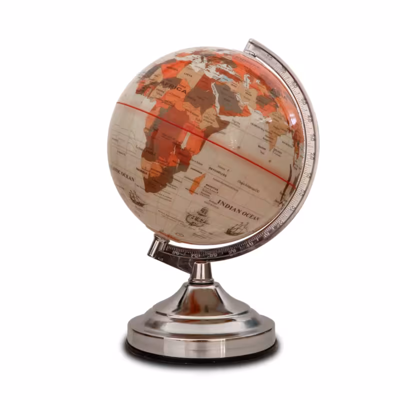 کره جغرافیایی سایز20 پایه کلاسیک چراغ دار کرم لاتین ایده