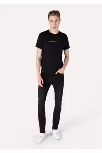 شلوار جین سیاه و سفید کمر صاف مناسب Colin’s