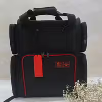 کیف ابزار آرایشگاهی برزنتی کوله ای مقسم دار کد 312 ای ام E.M