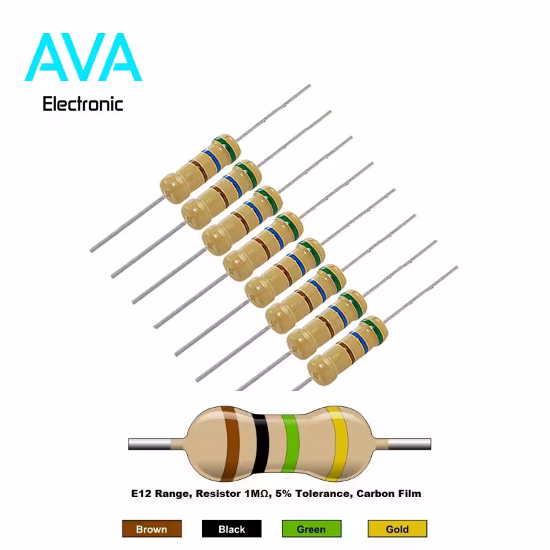 مقاومت 1 مگا اهم 2 وات 5 درصد بسته 20 تایی