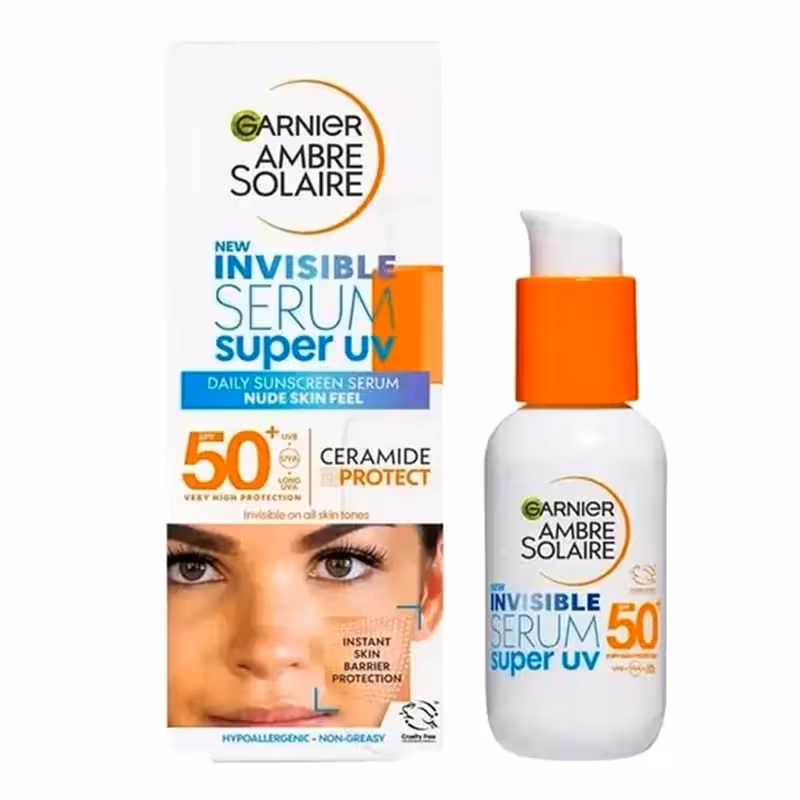 سرم آبرسان و محافظ صورت مدل Ambre Solaire Invisibl Spf50 گارنیر 30 میل
