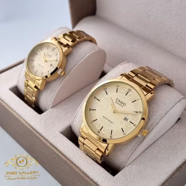 ساعت ست مردانه زنانه کاسیو فلزی جدید  casio c347