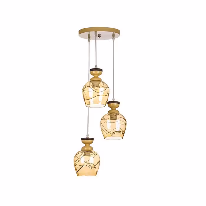 چراغ آویز چشمه نور ۳ شعله کد G564/3H-CR