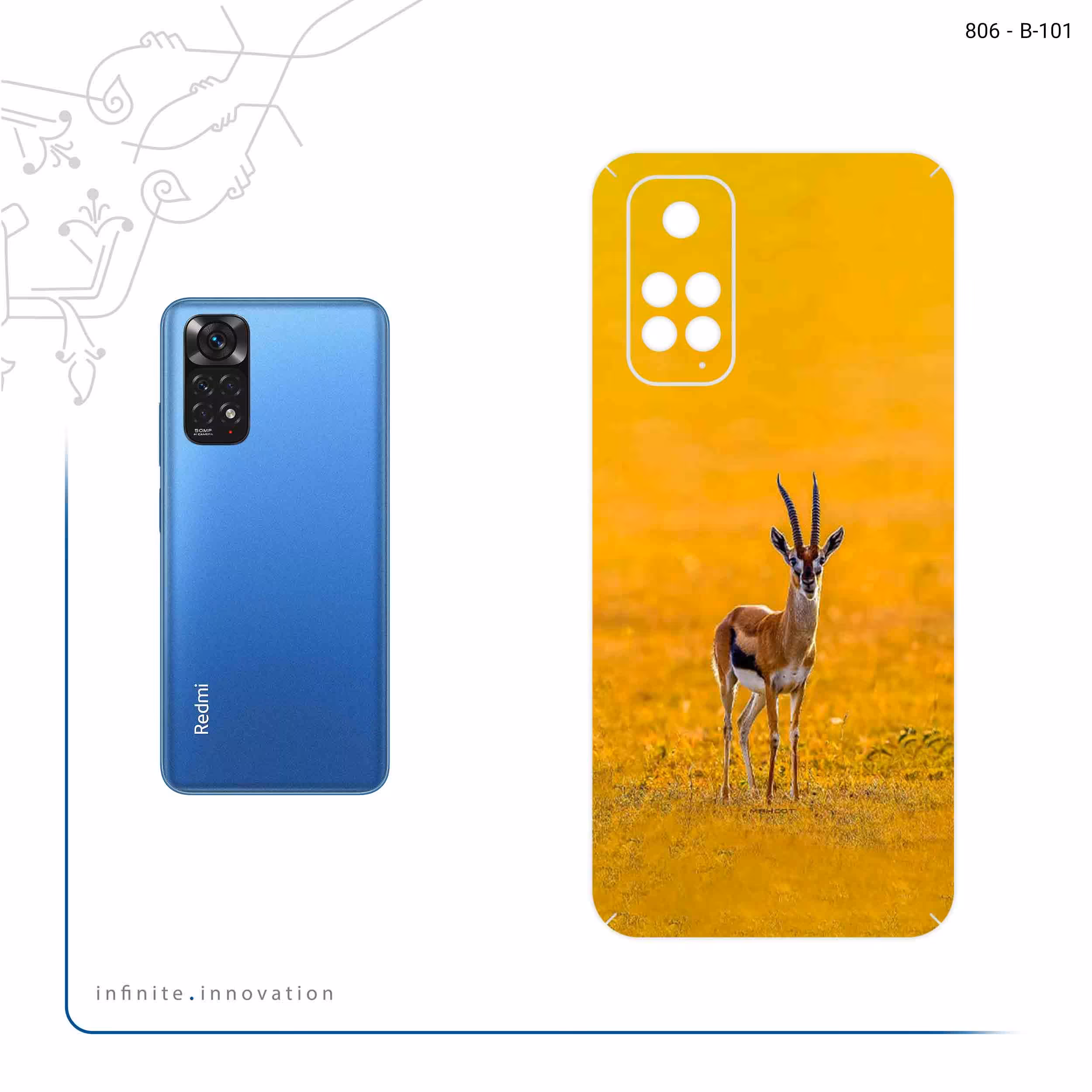 برچسب پوششی ماهوت مدل Gazelle مناسب برای گوشی موبایل شیائومی Redmi Note 11