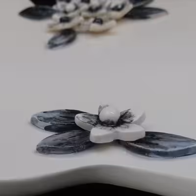 شیرینی خوری سرامیکی هیوا طرح گل یخ کد 10980700