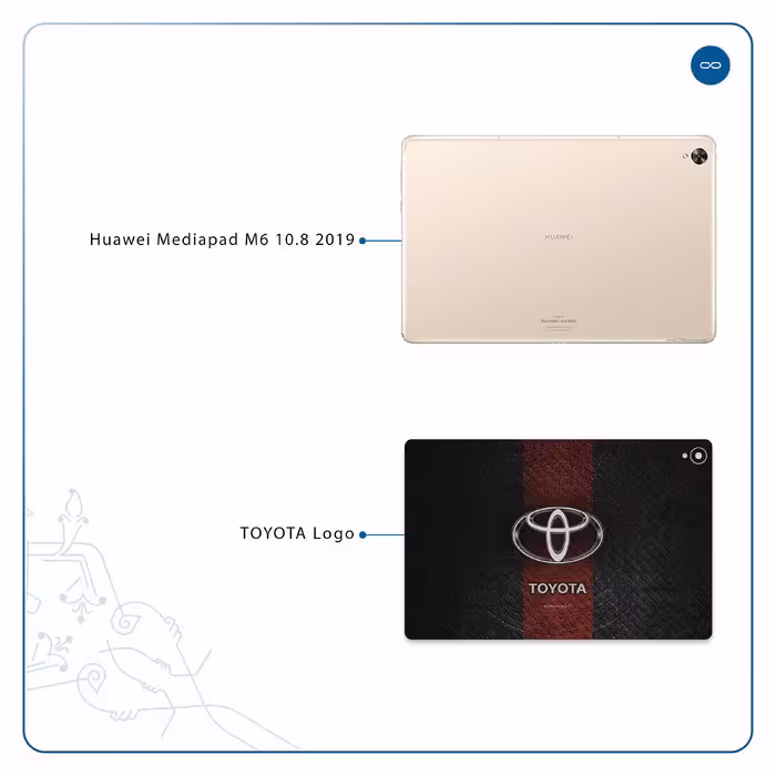برچسب پوششی ماهوت مدل TOYOTA-Logo مناسب برای تبلت هوآوی Mediapad M6 10.8 2019